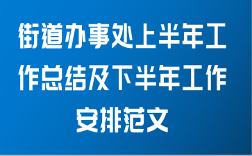 街道办事处上半年工作总结及下半年工作安排范文