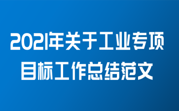 2021年关于工业专项目标工作总结范文