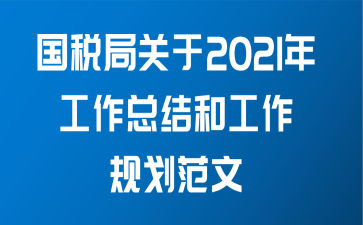 国税局关于2021年工作总结和工作规划范文