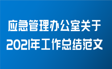 应急管理办公室关于2021年工作总结范文