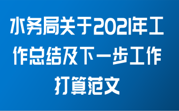 水务局关于2021年工作总结及下一步工作打算范文