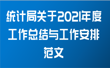 统计局关于2021年度工作总结与工作安排范文