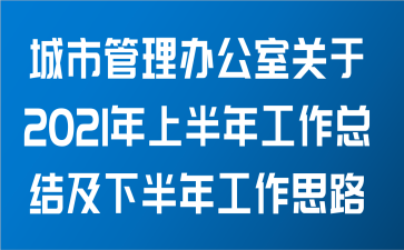 城市管理办公室关于2021年上半年工作总结及下半年工作思路范文