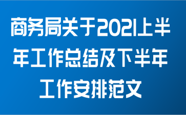 商务局关于2021上半年工作总结及下半年工作安排范文