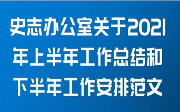 史志办公室关于2021年上半年工作总结和下半年工作安排范文