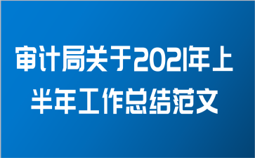 审计局关于2021年上半年工作总结范文