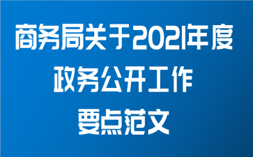 商务局关于2021年度政务公开工作要点范文