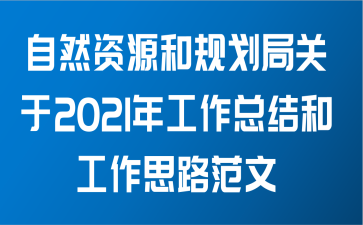 自然资源和规划局关于2021年工作总结和工作思路范文