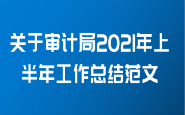 关于审计局2021年上半年工作总结范文