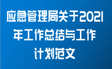 应急管理局关于2021年工作总结与工作计划范文