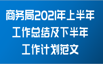 商务局2021年上半年工作总结及下半年工作计划范文