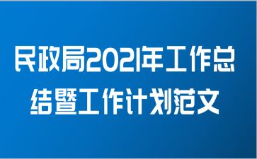 民政局2021年工作总结暨工作计划范文