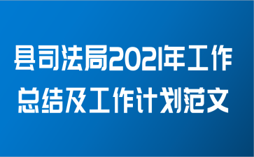 县司法局2021年工作总结及工作计划范文