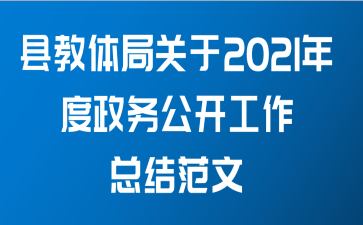 县教体局关于2021年度政务公开工作总结范文