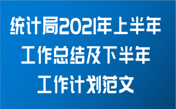 统计局2021年上半年工作总结及下半年工作计划范文